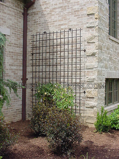 large scale decorative iron trellis for a house wall