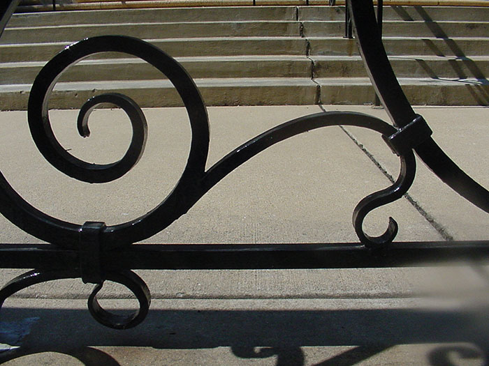 Detail of a scrollwork connection from the church railing in Old Iron 9.1